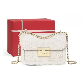 CNNCOO Split Cow Leather Shoulder Bag Regular Women's Ecru