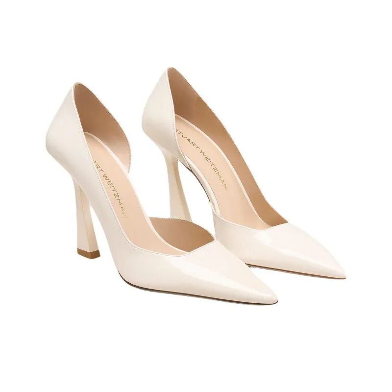 Stuart Weitzman/SW Vinnie D'Orsay Pump Irregular Heel High Heels 10cm Women's Cream-2