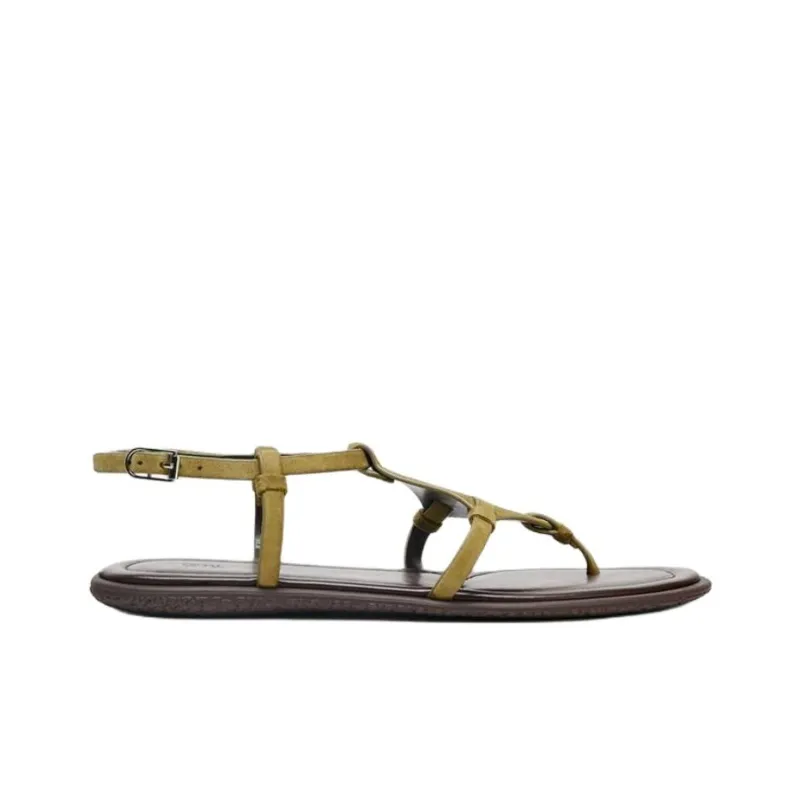 ZARA One Strap Sandals Women's Khaki Green-1