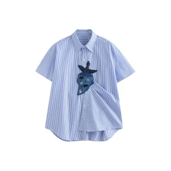 Initial language Shirts Women's Light Blue