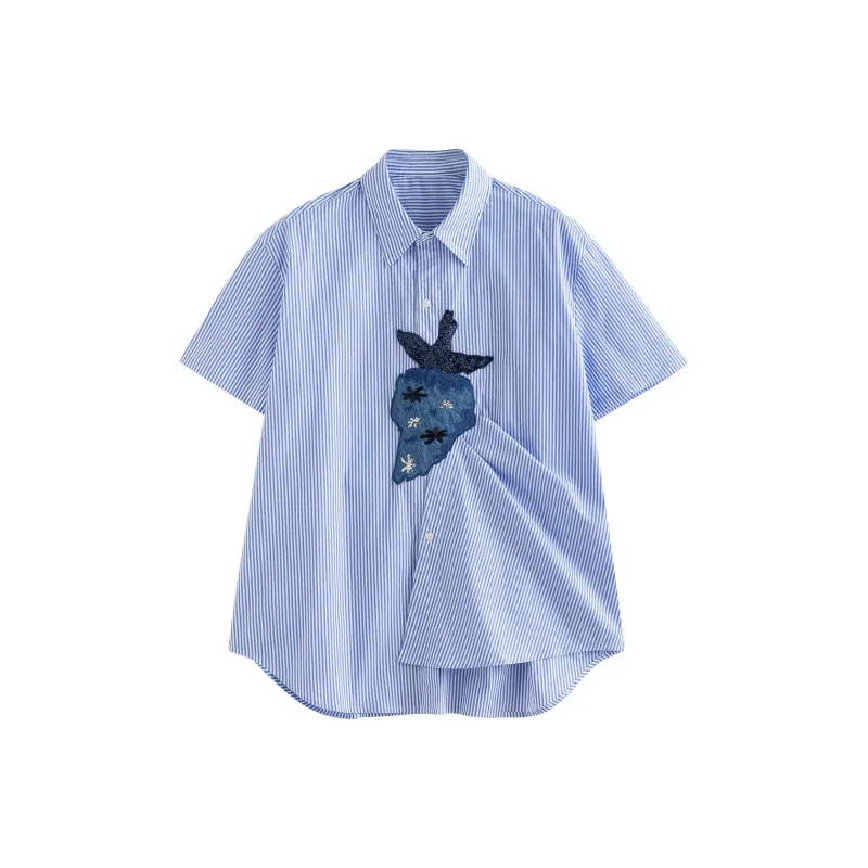 Initial language Shirts Women's Light Blue-0