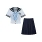 Short-Sleeved Top+75CM Long Skirt Clothing Sets (Includes Blue Polka Dot Bow)