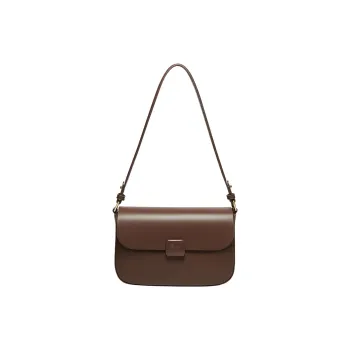 15 MINS Cow Leather Shoulder Bag, Crossbody Bag, Tofu Bag Women's Midnight Black/Coffee/Ecru