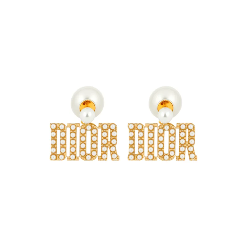 DIOR Metallic Pearls Earrings Women's-0
