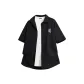 [UPF50+Sun Protection]Black (B Blue Double Stripe Chest Logo)