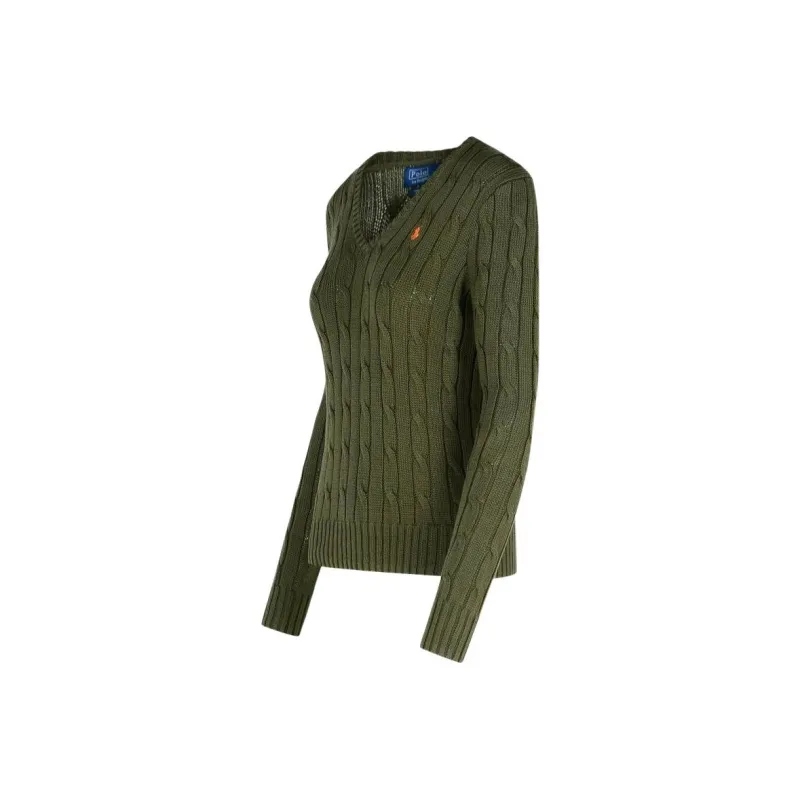 Polo Ralph Lauren Kimberly V Neck Cable Knit Jumper-2