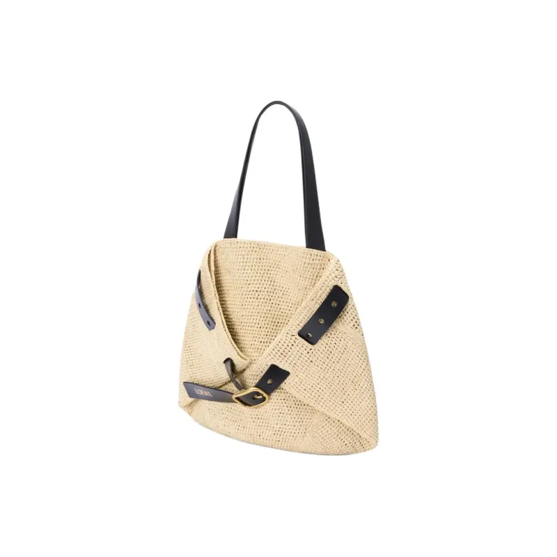 LOEWE Raffia Tote Bag, Shopping Bag, Shoulder Bag Medium Size Women's Beige & Black-1
