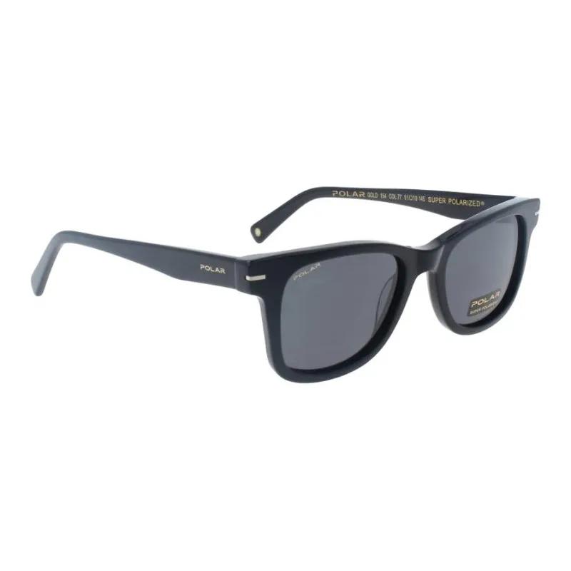 Polar Acetate Square Sunglasses Unisex Black-1