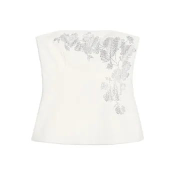 ZARA Strapless Tops Women's Frosted White