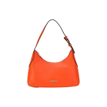 Furla Danae Cow Leather Hobo Bag, Handbag, Shoulder Bag Trumpets Women's Orange Yellow