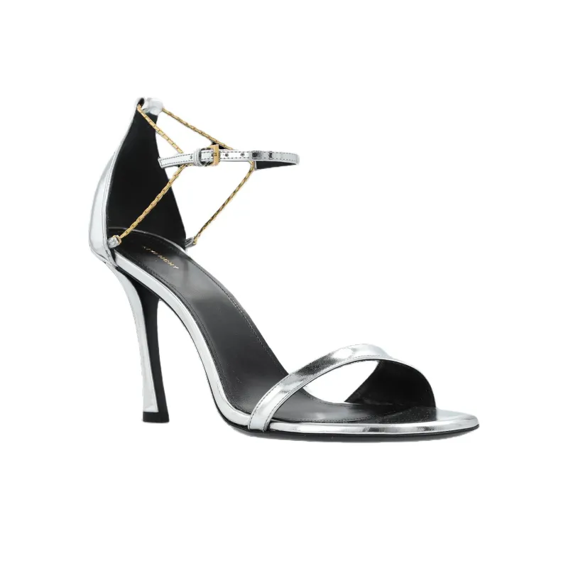 Givenchy One Strap Sandals 11cm Women's Silver-2