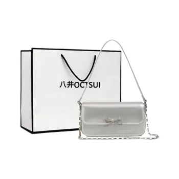 OCTSUI Synthetic Leather Handbag Women's Black/Silver