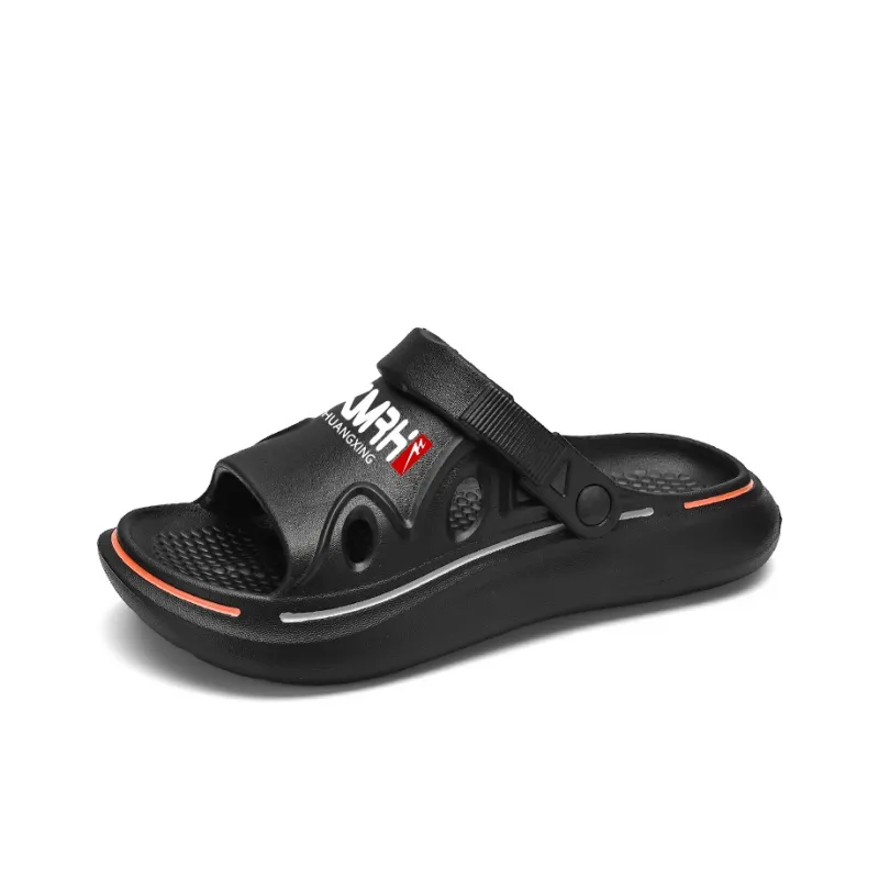 Binary EVA Cut Out Quick Dry Slip Resistant Slide Slippers Men's Black-1