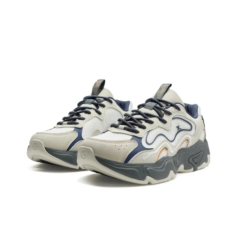 XTEP Nomadic Wear resistant And Lightweight Low Top Casual Shoes Men's Gray White Blue-2