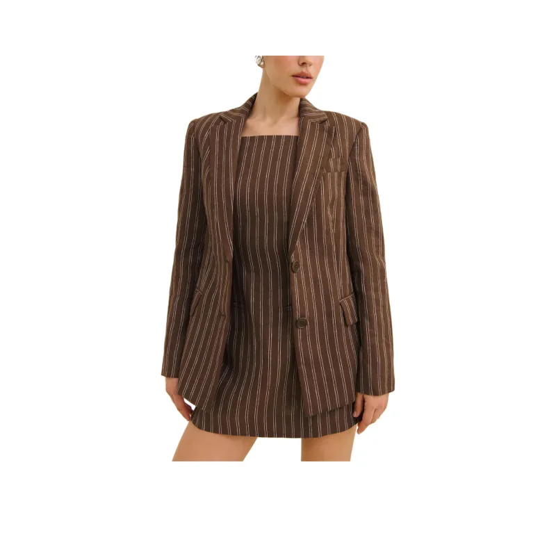 REFORMATION James Linen Blazer Business Suit Women's-0