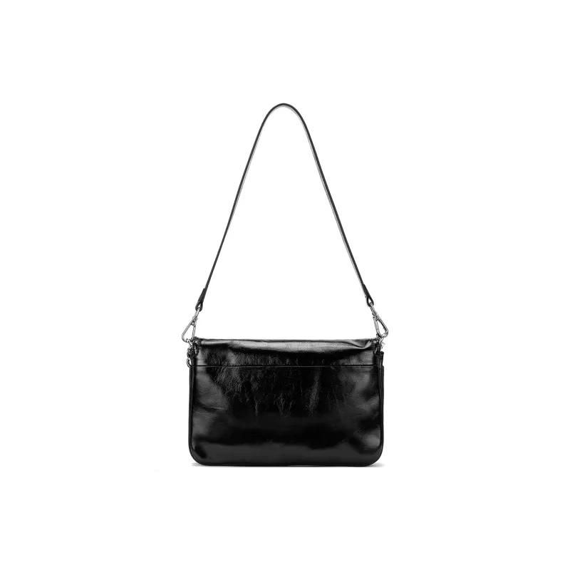 ROBERTA DI CAMERINO Cow Leather Shoulder Bag Women's Elegant White/Classic Black-8