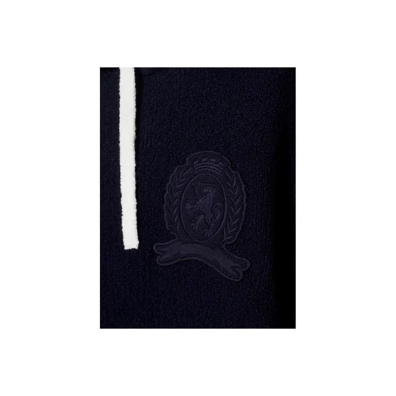 Tommy Hilfiger Crest Knit Hoody Sweatshirt Women's Dark Blue-2