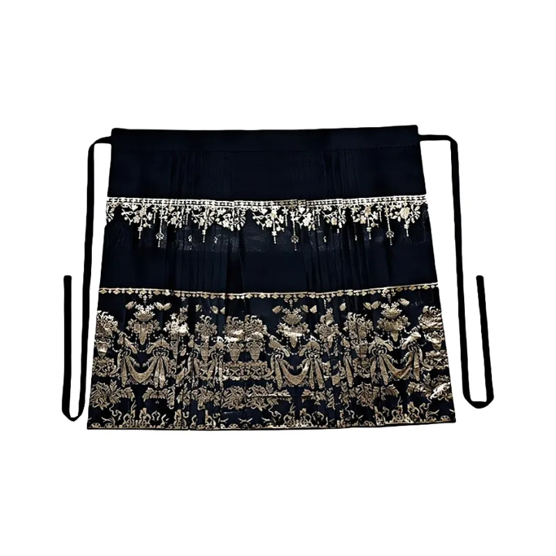 SONDR Hanfu Women's Black Gold-Weave Mamianqun-0