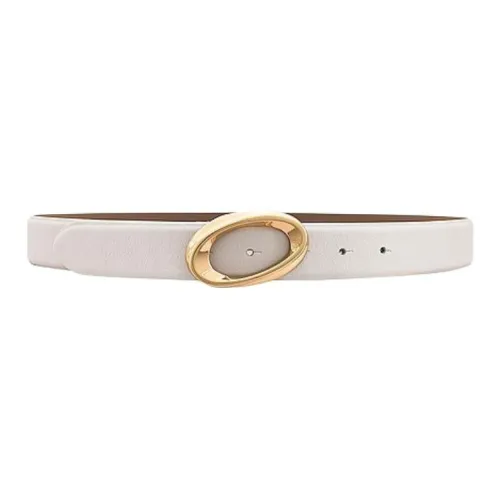 B Low The Belt Genuine Leather Belts Women's White 3CM