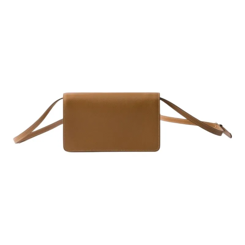 PRADA Saffiano Calfskin Shoulder Bag Mini Women's Caramel-3