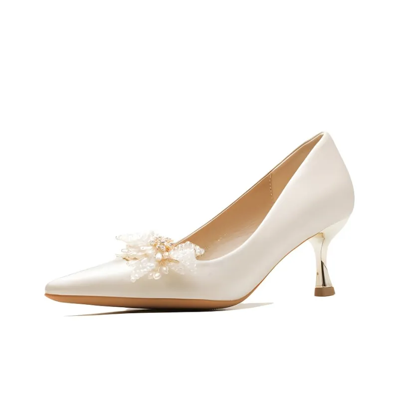 GOSO Slim Heel High Heels 6CM Women's Apricot-0