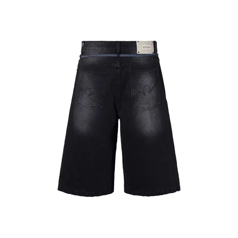 ROCAWEAR Denim Shorts Unisex Black-1