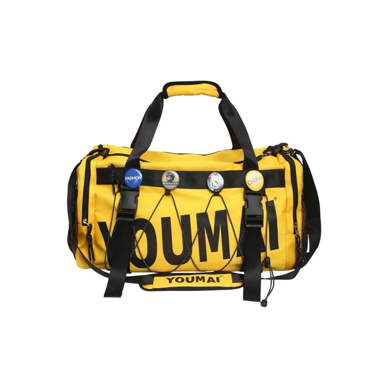 MTribe Nylon Double Shoulder Travel Bag Unisex Black/Yellow/Pink/Army Green/Turquoise/Khaki-7
