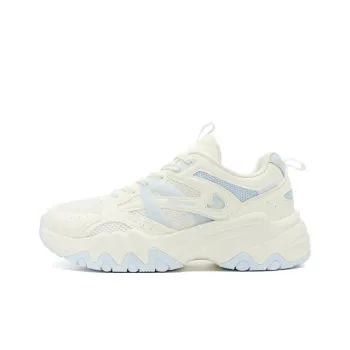 QIAODAN Breathable And Slip Resistant Low Top Chunky Sneakers Women's White Blue