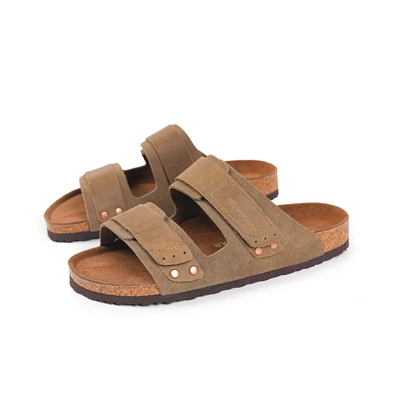 Khadgar Slide Slippers Men Khaki/Taupe/Dark Brown-1