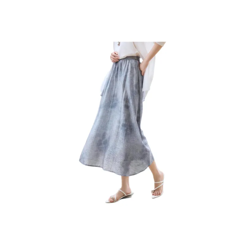 XWI Casual Long Skirts Women's Gradient Purple-0