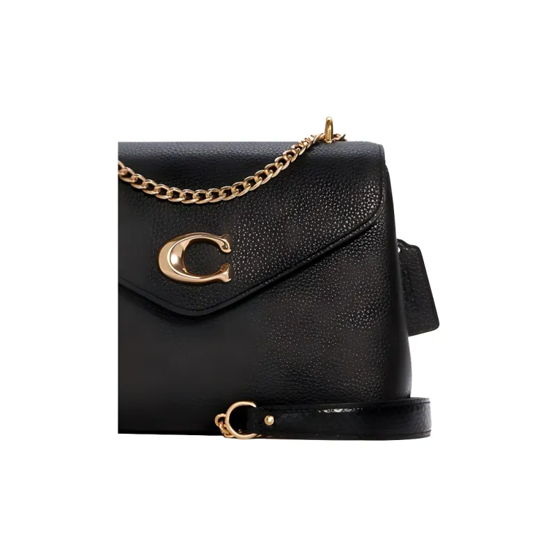 COACH Tammie Leather Shoulder Bag Crossbody Bag Small Size Women's Black-3