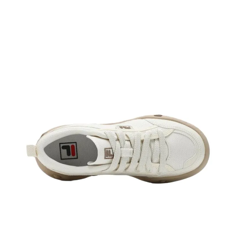 FILA COOKIES Anti Slip Wear Resistant Low Top Canvas Shoes Women's Beige-2