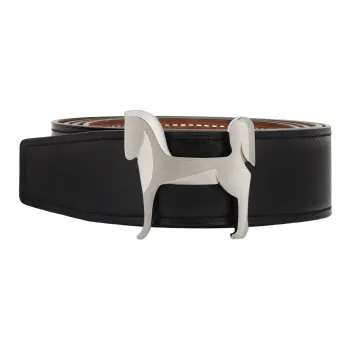 HERMES Panache Calfskin Leather Belts Men's 3.2cm