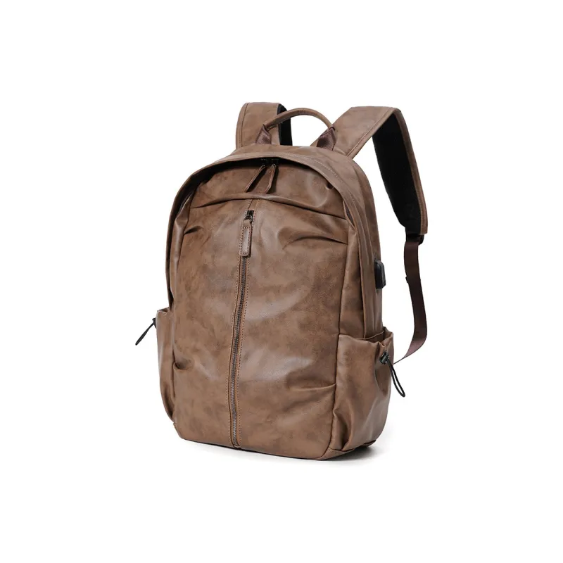 VIHUS PU Backpack Men's Khaki/Black-0
