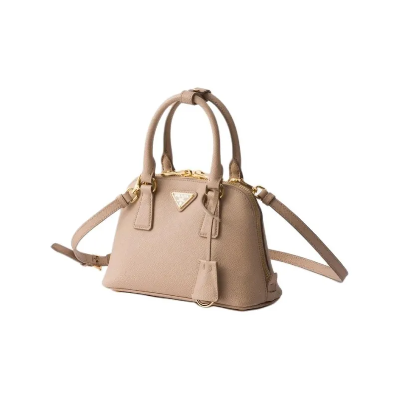 PRADA Calfskin One Shoulder Handbag Mini Women's Beige-1