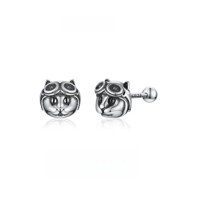 ZWU 925 Sterling Silver Stud Earrings Unisex-0