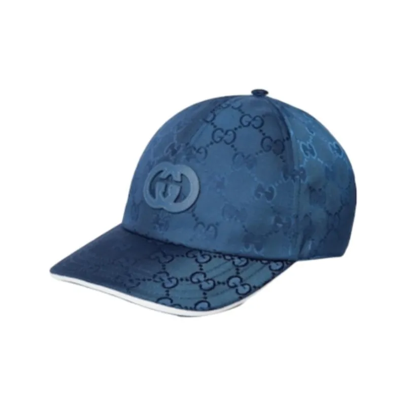 GUCCI Nylon Baseball Caps Unisex Blue-0