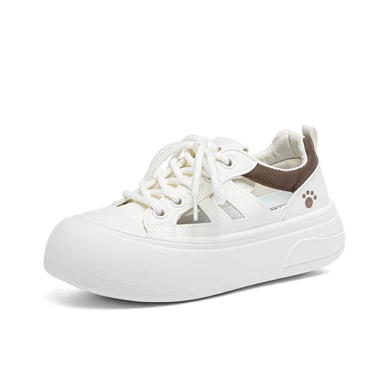 RENBEN Slip Resistant, Abrasion Resistant, Breathable Low Top Skateboard Shoes Women's Beige Coffee-1