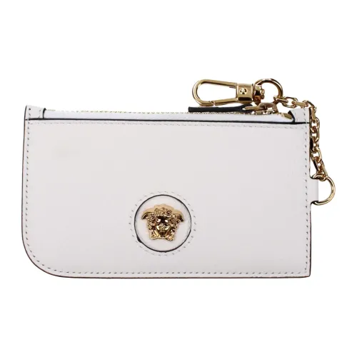 VERSACE Leather Coin Purse Women's White