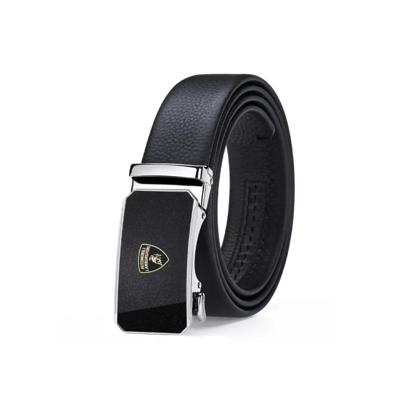Automobili Lamborghini Cow Leather Belts Men's 3.5cm-0