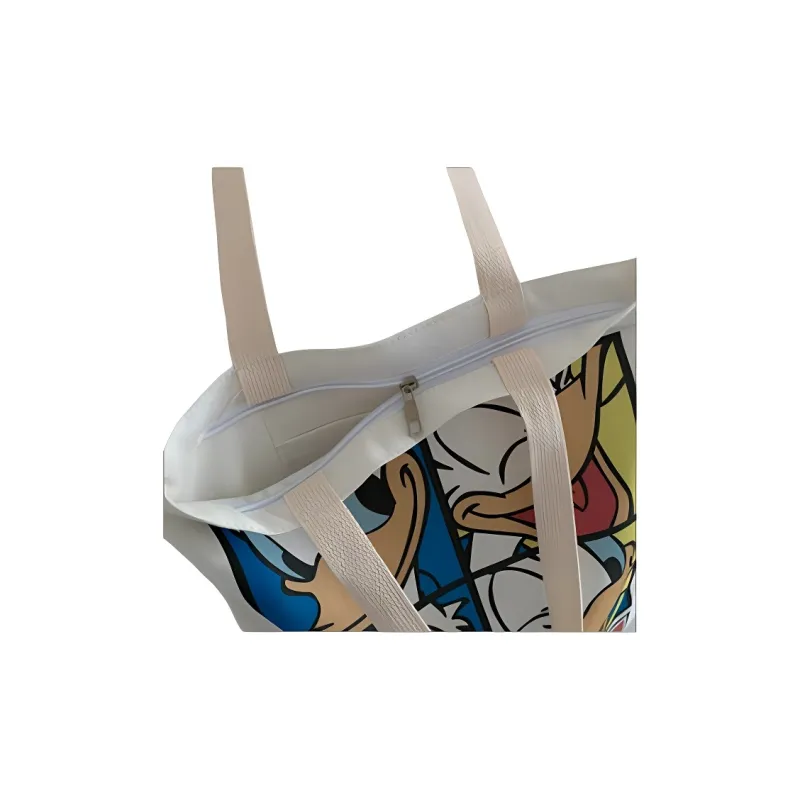 Disney Canvas Shoulder Bag Unisex Ba White-4