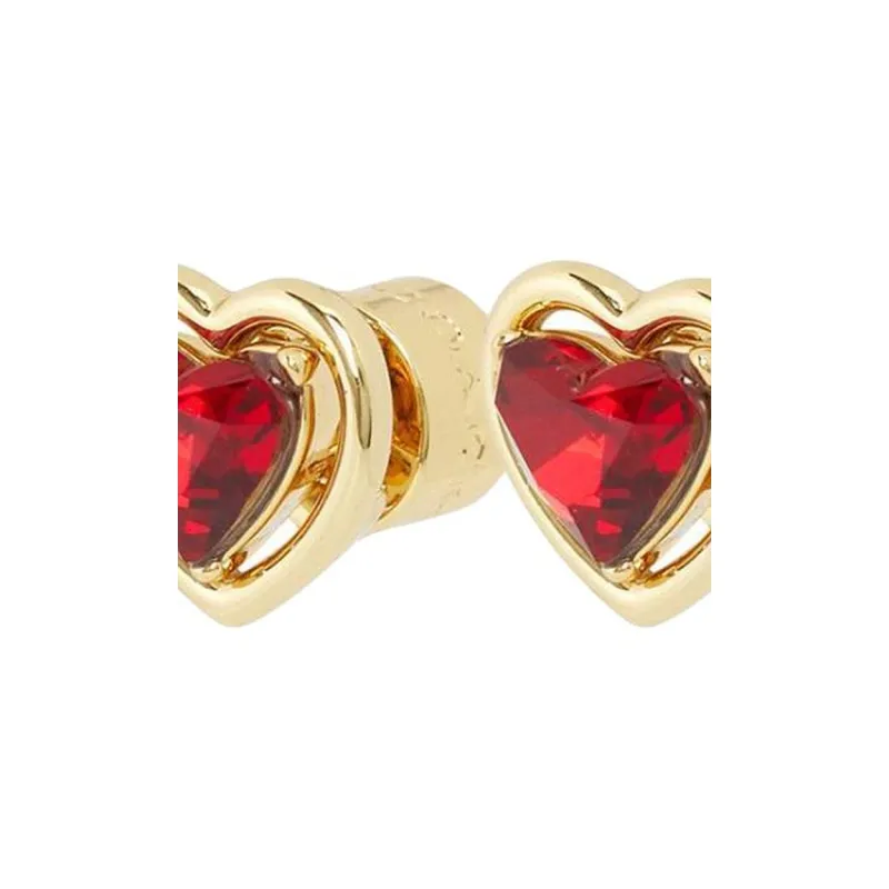 COACH Brass Plated Stud Earrings Women's Gold-1