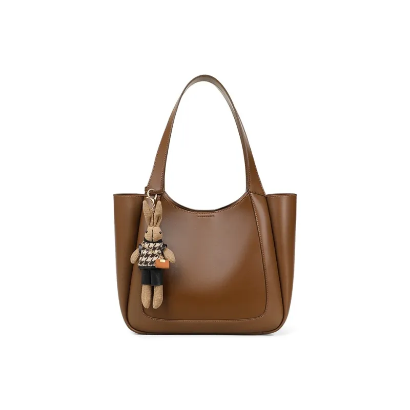 CNNCOO Cow Leather Shoulder Bag Women's Chocolate-3