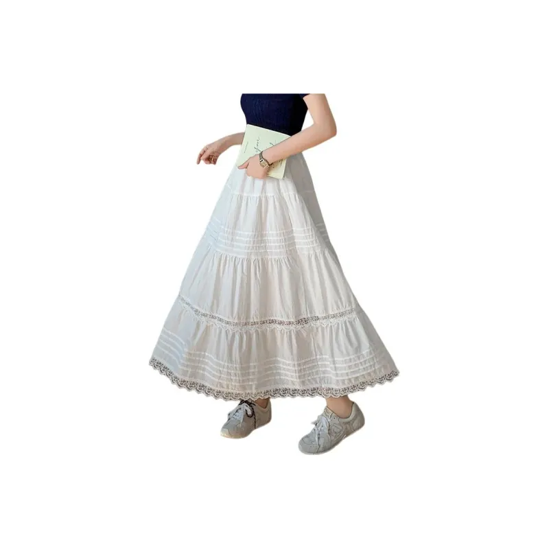 GOSO Casual Long Skirts Women's White-0