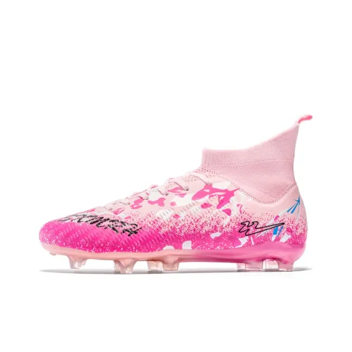 Binary FG Firm Ground Abrasion Resistant Coverage Lightweight Soccer Shoes Unisex Pink