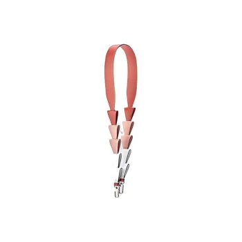 ZESH Cow Leather Bag Shoulder Strap Women's Brick Red & Pink & White