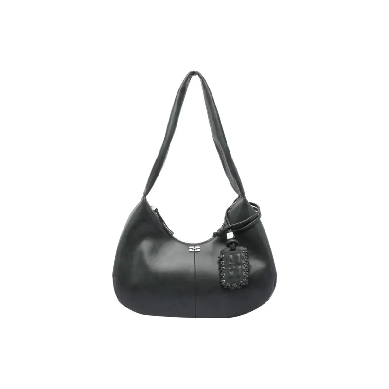 GANNI Calfskin Shoulder Bag Medium Size Women's Gray-0