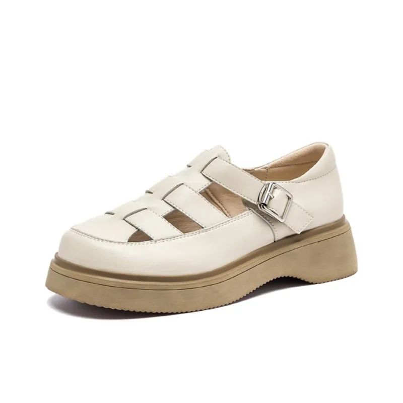 15 MINS Roman Sandals 4.5cm Women's Beige Apricot-1