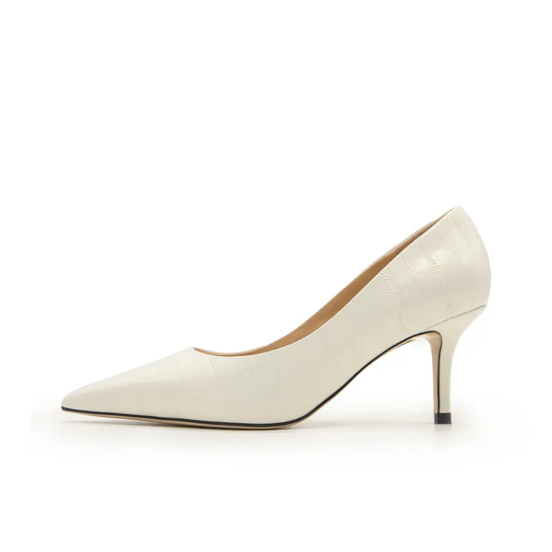 FED Slim Heel High Heels Women's Beige-0