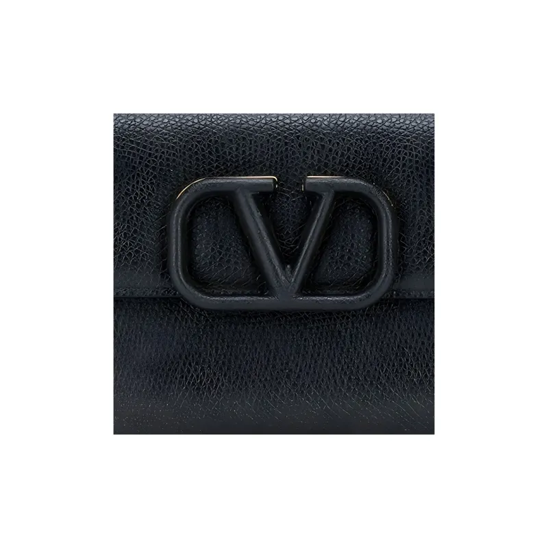 Valentino VSLING Calfskin Wallet Women's Black-5